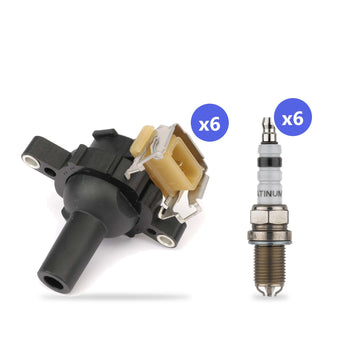 What's in the box: BMW M52/M54 Ignition Coil and Spark Plug Kit 1998-2003: 6 Bremi 11859T Coils, 6 Bosch FGR7DQP+ Spark Plugs