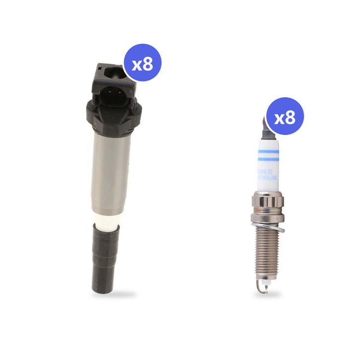 What's in the box: BMW N63 Ignition Coil and Spark Plug Kit 2016-2019: 8 Bremi 20709 Coils, 8 Bosch 8165 Spark Plugs