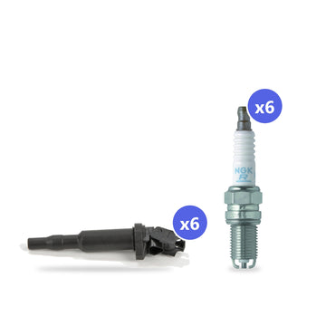 What's in the box: BMW S54 Ignition Coil and Spark Plug Kit 2001-2002: 6 Bosch 0221504470 Coils, 6 NGK 7415 Spark Plugs