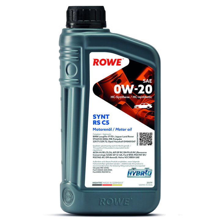ROWE Hightec Synt RS C5 SAE 0W-20 engine oil, 1 liter bottle, maker photo