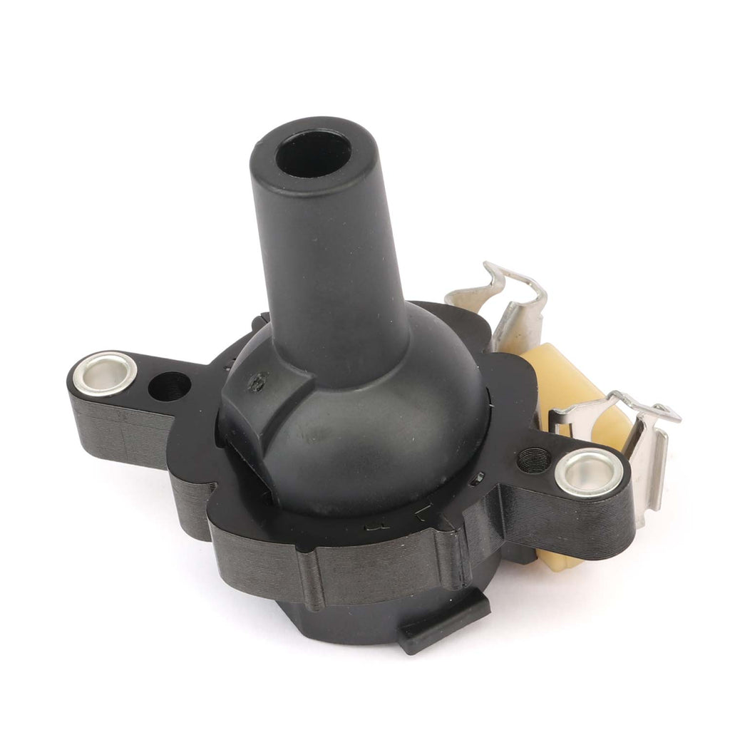 Bremi 11859T ignition coil, top view of the boot socket and two mounting tabs