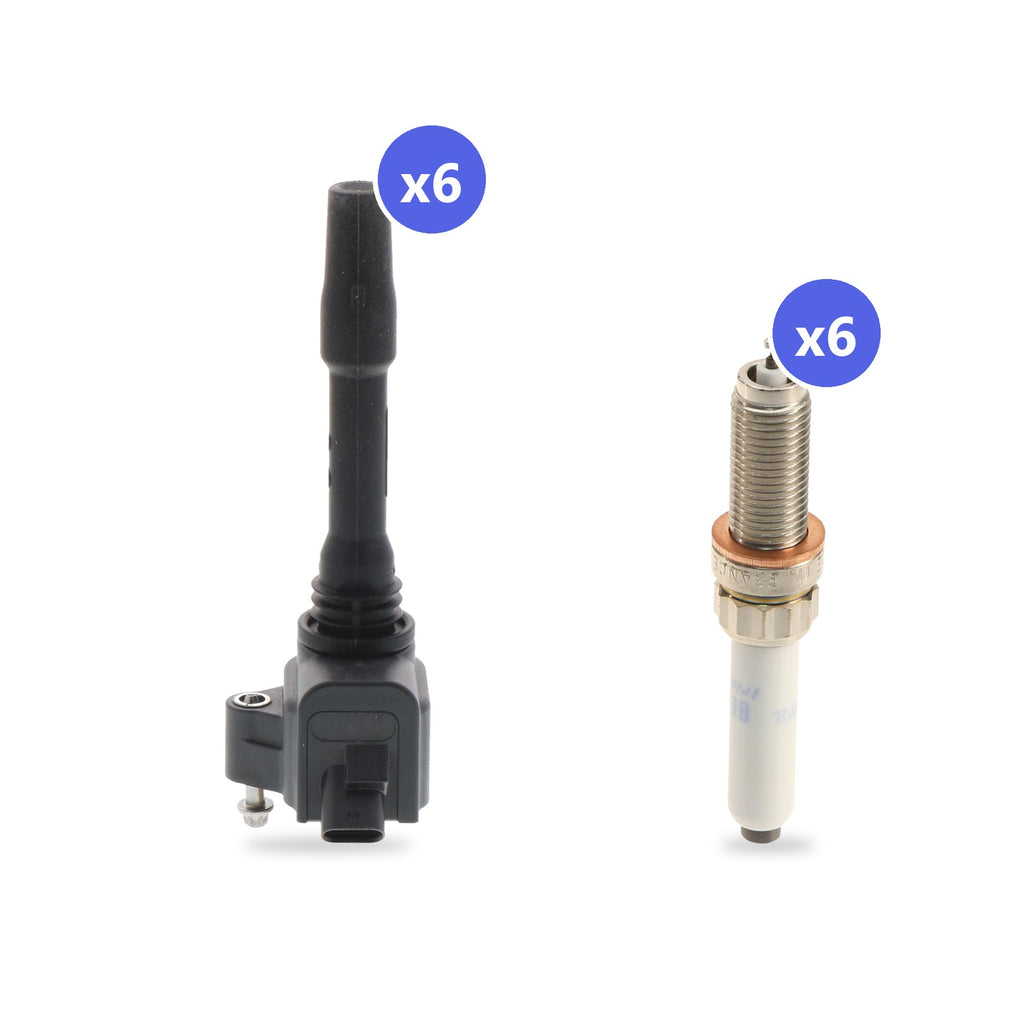 What's in the box: BMW B58 Ignition Coil and Spark Plug Kit 2016-2020: 6 Bosch 0986221124 Coils, 6 Beru Z366 Spark Plugs