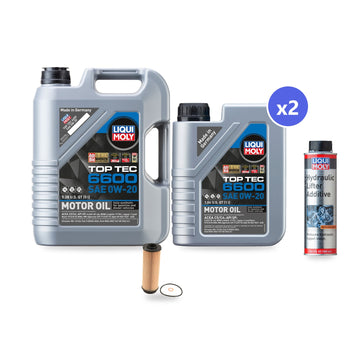 BMW B58 oil change kit contents: 7 L Liqui Moly Top Tec 6600 0W-20, Mann HU 6022 Z Filter, Liqui Moly Hydraulic Lifter Additive