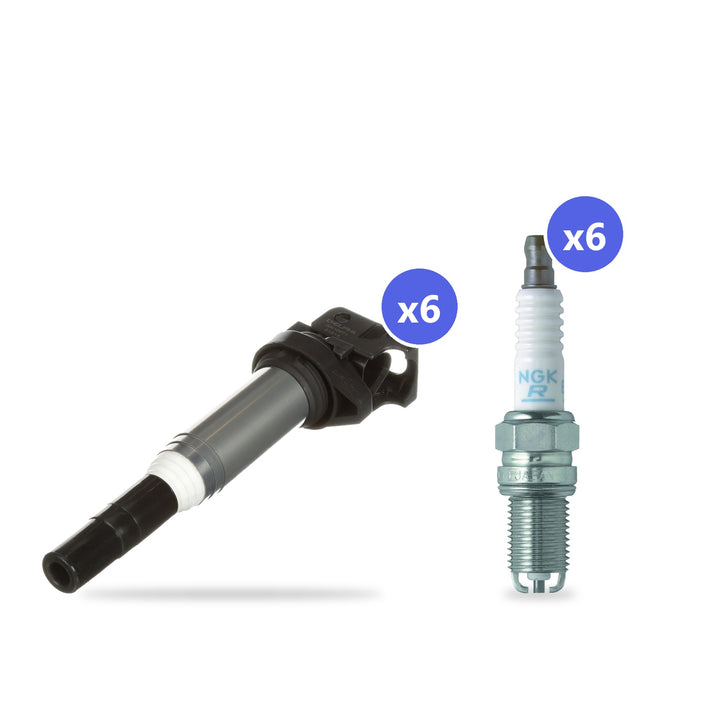 What's in the box: BMW S54 Ignition Coil and Spark Plug Kit 2001-2008: 6 Delphi GN10571 Coils, 6 NGK 7415 Spark Plugs