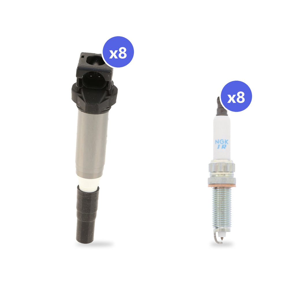 What's in the box: BMW S63 Ignition Coil and Spark Plug Kit 2016-2019: 8 Bremi 20709 Coils, 8 NGK 97506 Spark Plugs