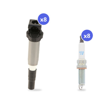 What's in the box: BMW S63 Ignition Coil and Spark Plug Kit 2016-2019: 8 Bremi 20709 Coils, 8 NGK 97506 Spark Plugs