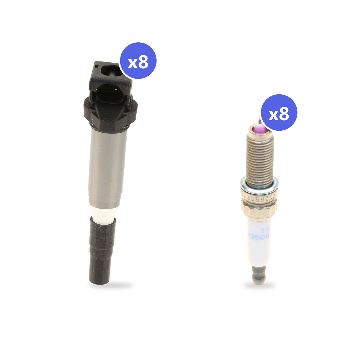 What's in the box: BMW S63 Ignition Coil and Spark Plug Kit 2018-2020: 8 Bremi 20709 Coils, 8 Genuine BMW 12120054451 Spark Plugs