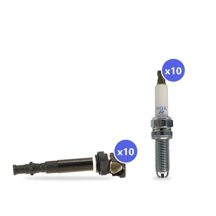 What's in the box: BMW S85 Ignition Coil and Spark Plug Kit 2006-2010: 10 Bremi 20631 Coils, 10 NGK 4471 Spark Plugs