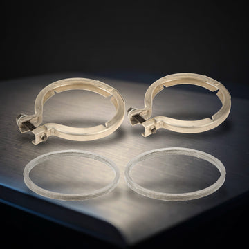 BMW twin turbo downpipe kit: 2 HJS V-band clamps and 2 Elring turbo to downpipe gaskets