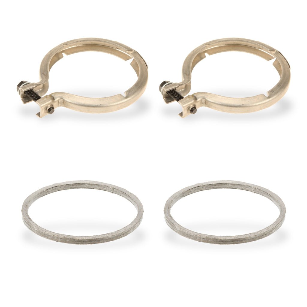 Kit contents: 2 V-band clamps 11657620508 and 2 turbo to downpipe gaskets 18307553601