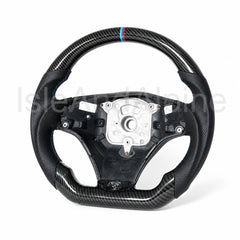 M3-Style Steering Wheel, Hydro-Dip Carbon Fiber / Leather — BMW E90/E92/E93 (SSG) — Aftermarket