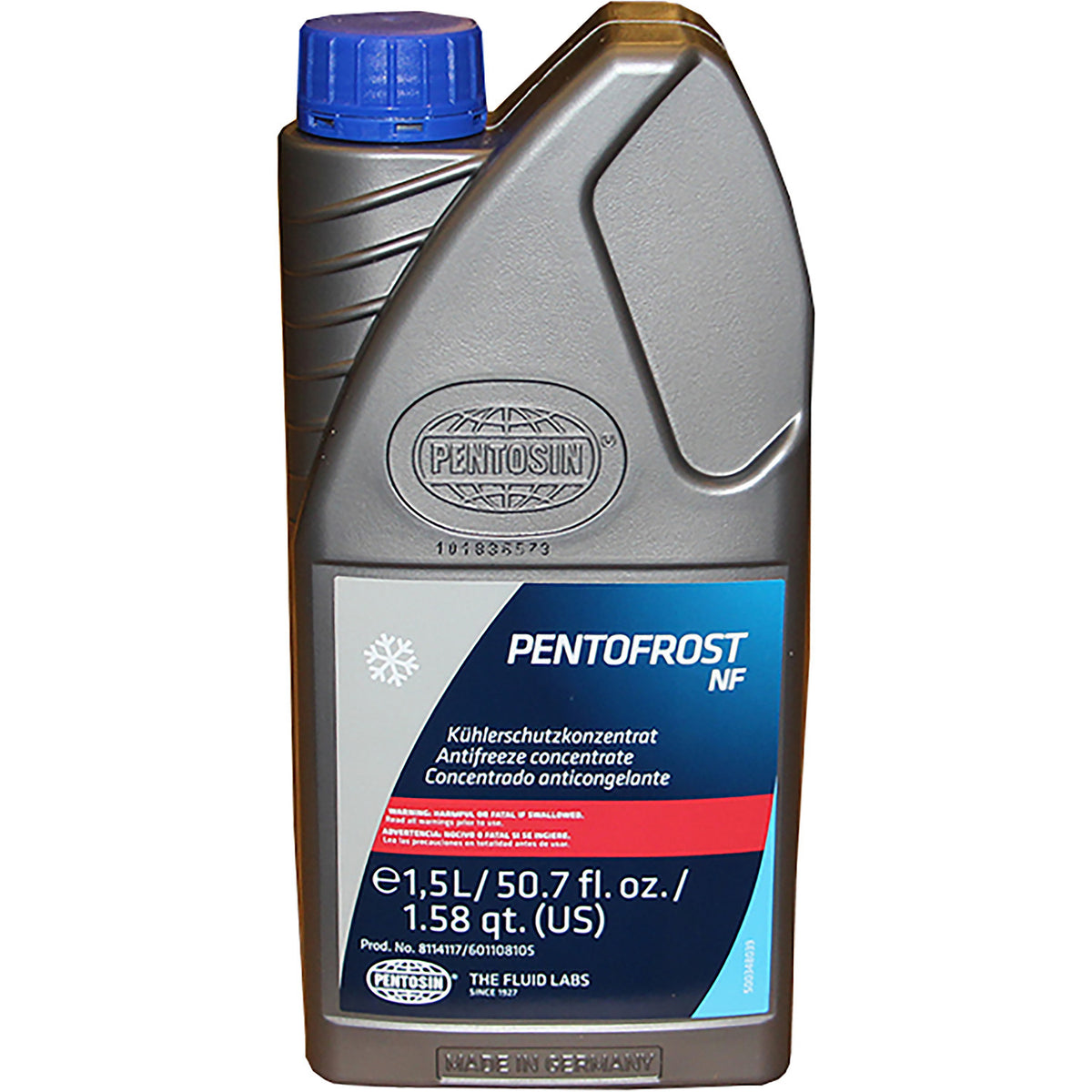 Pentosin Pentofrost NF antifreeze concentrate, 1.5 liter bottle with blue cap, part 8114117