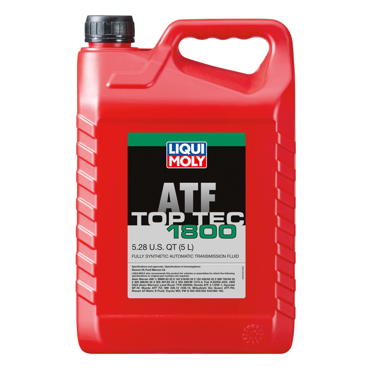 Liqui Moly Top Tec ATF 1800 automatic transmission fluid, 5 liter (5.28 US qt) canister, older label print