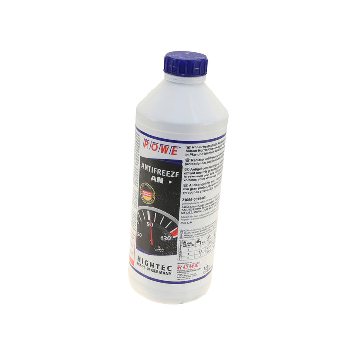 ROWE Hightec Antifreeze AN radiator antifreeze concentrate, 1.5 liter bottle, label lists BMW N60069.0