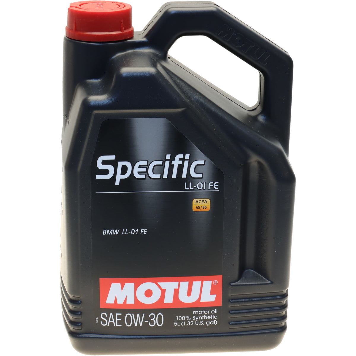 Motul Specific LL-01 FE 0W-30 synthetic engine oil, 5 liter jug (1.32 US gal), front label