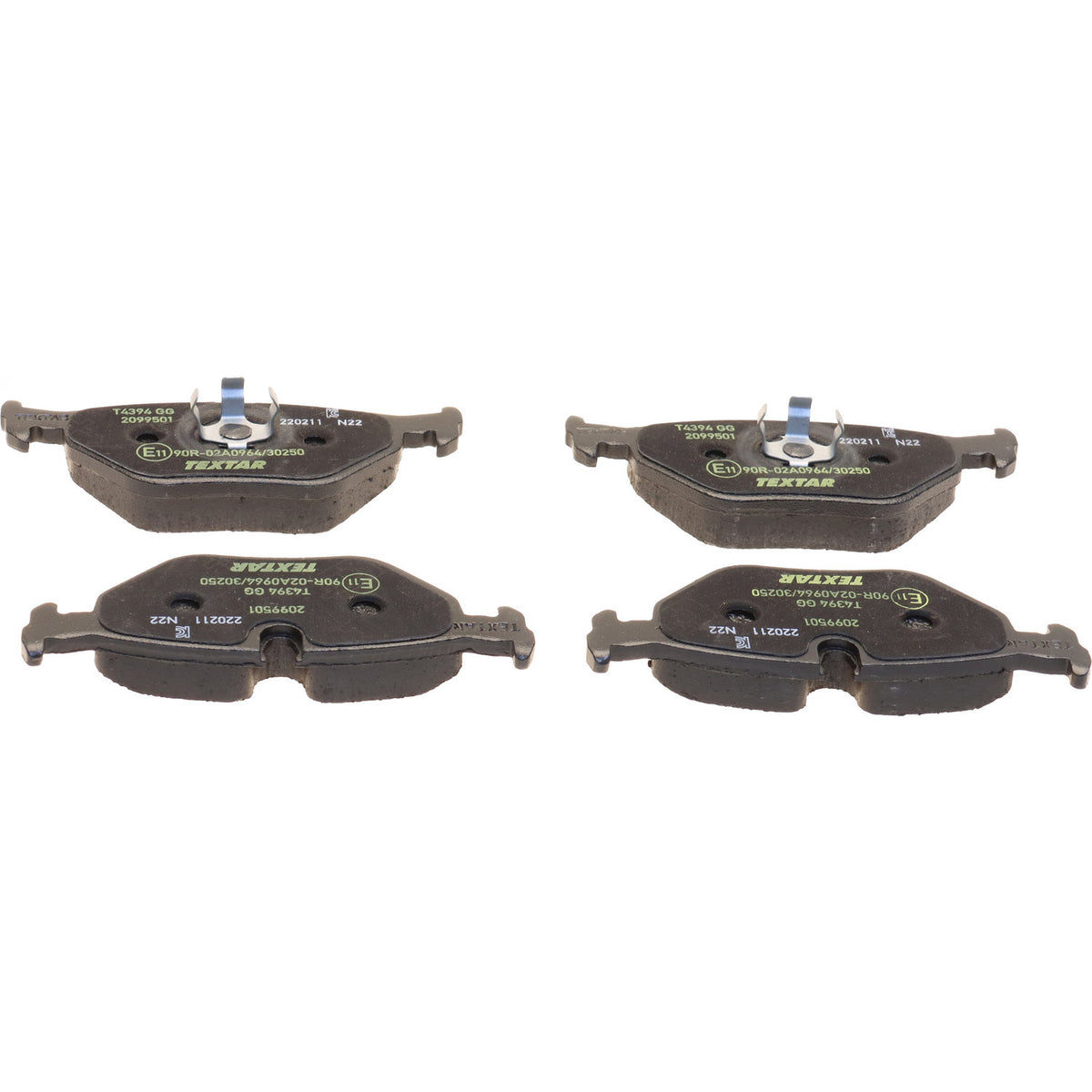 Textar 2099501 low-metallic rear brake pad set, BMW 34211162536