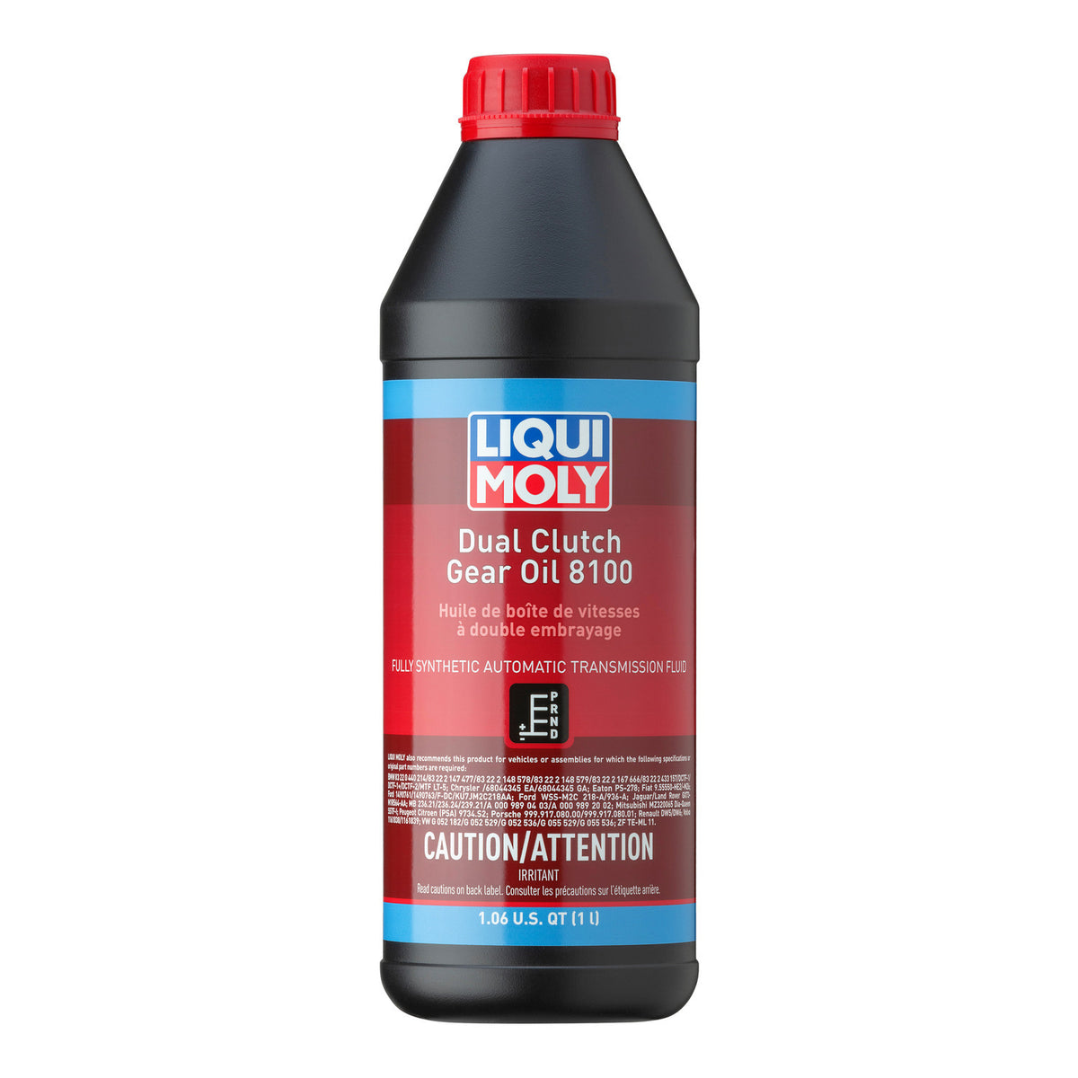 Liqui Moly Dual Clutch Gear Oil 8100, 1 liter plastic can, part 20044, label listing BMW DCTF-2