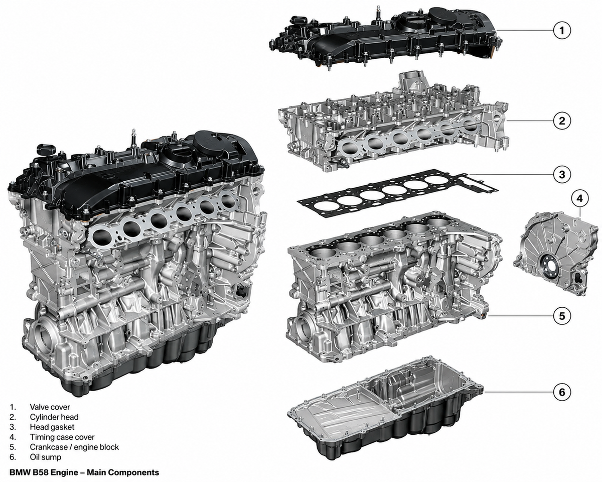 BMW B58 engine drawing