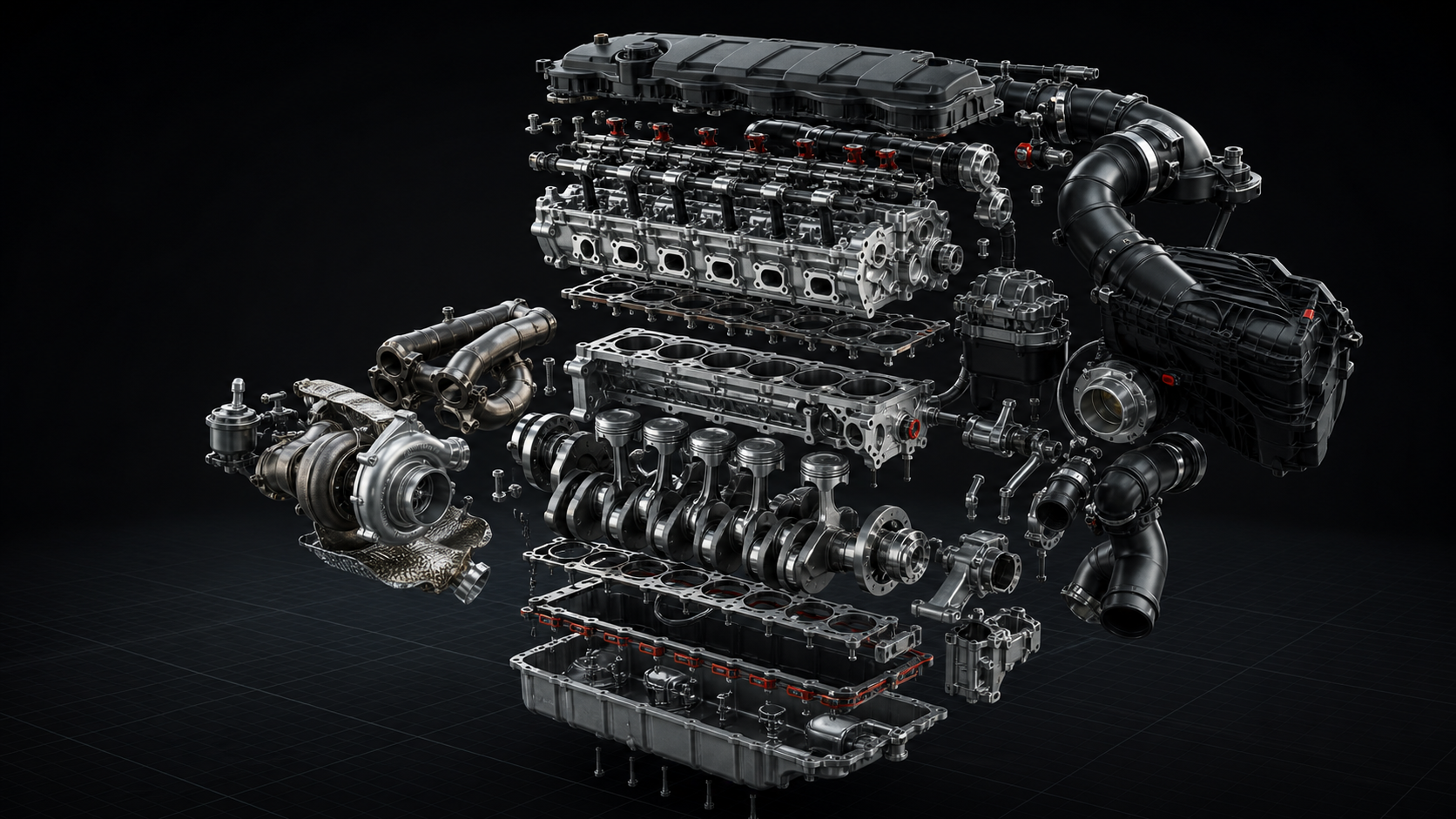 Exploded S58 engine diagnostic map